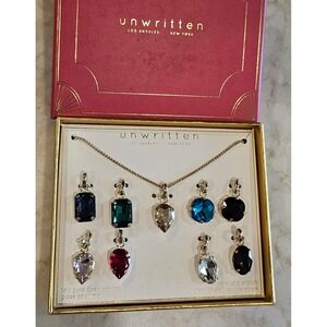 Unwritten Pendant Necklace Charm‎ Set 14k Gold Flash Plated Adjustable Chain